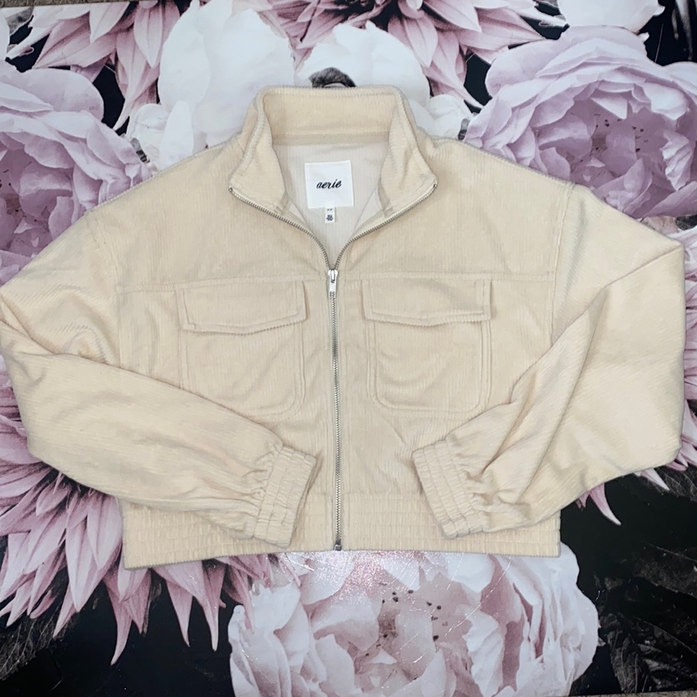 Aerie Cropped Zip Up Small